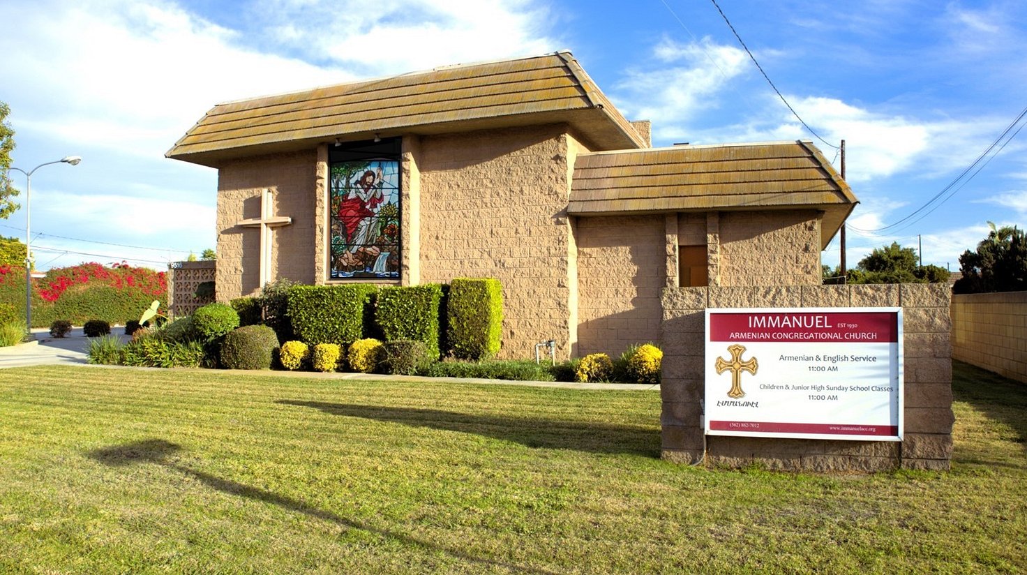Church front 6 w stained glass r1