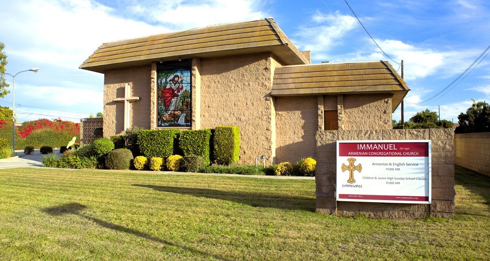 Church front 6 w stained glass r1