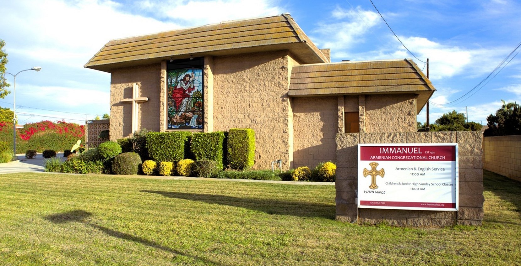 Church front 6 w stained glass r1